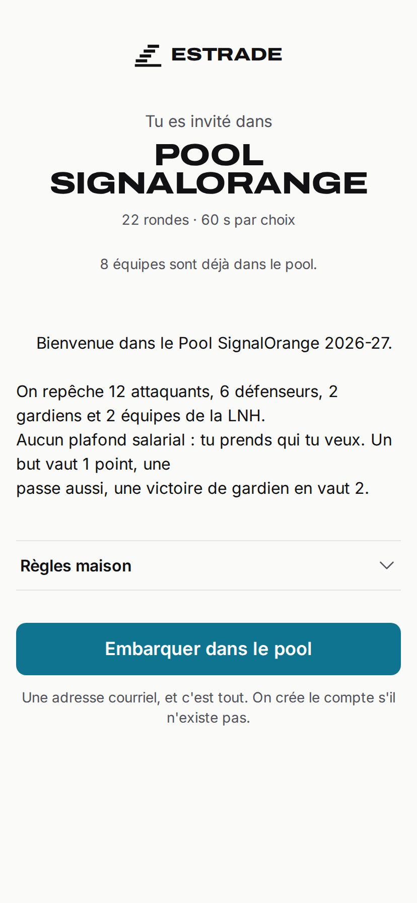 La même invitation sur téléphone