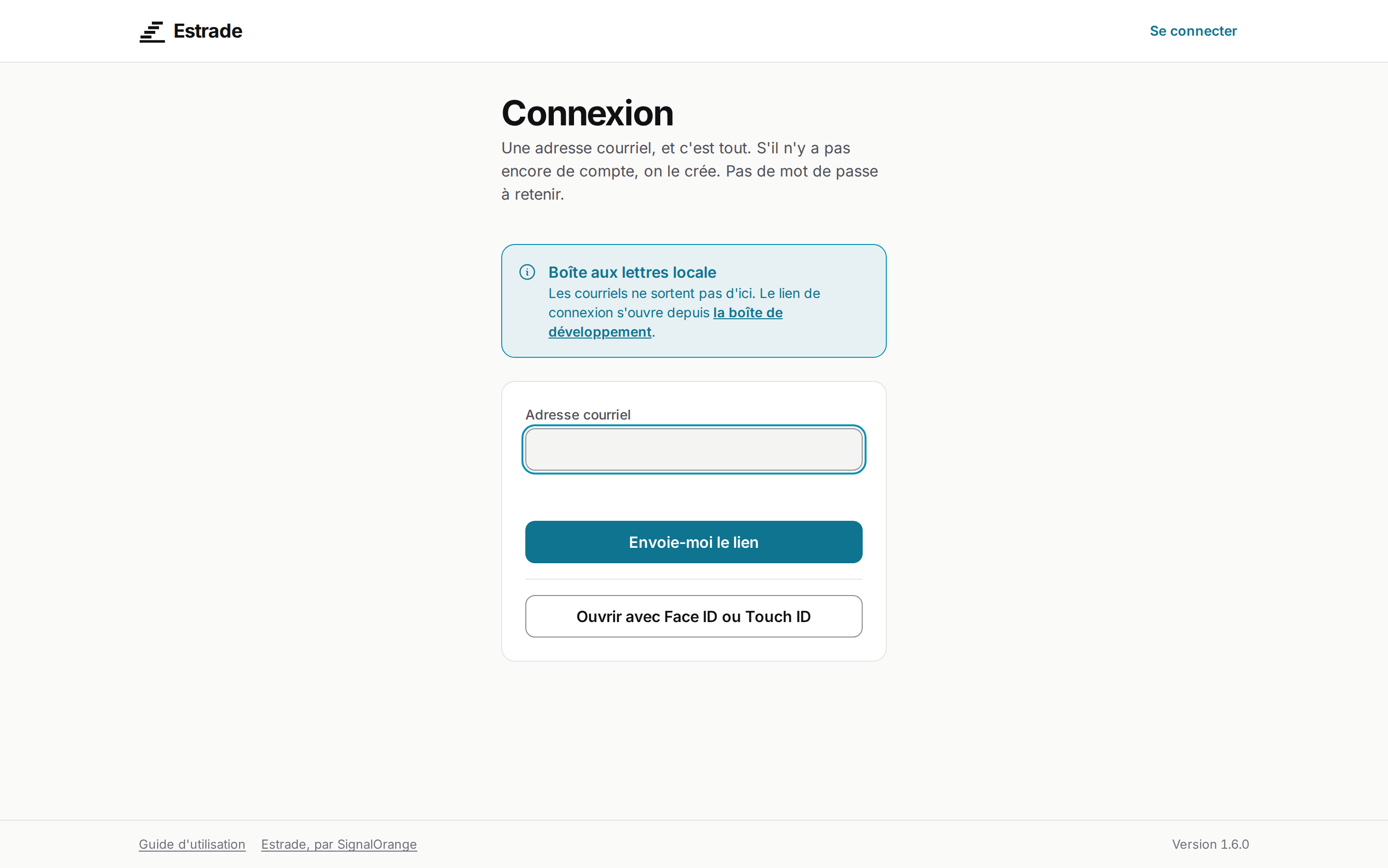 La page de connexion